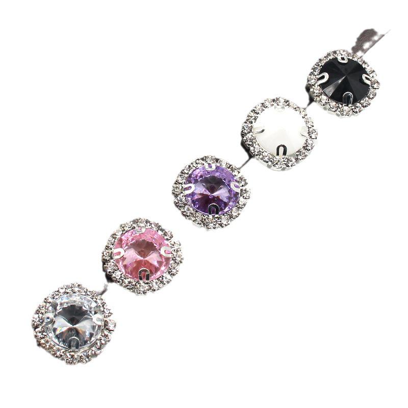 16mm Round Rhinestone Metal and Acrylic Flatback Clips for Jewelry, Clothing, and DIY Embellishments