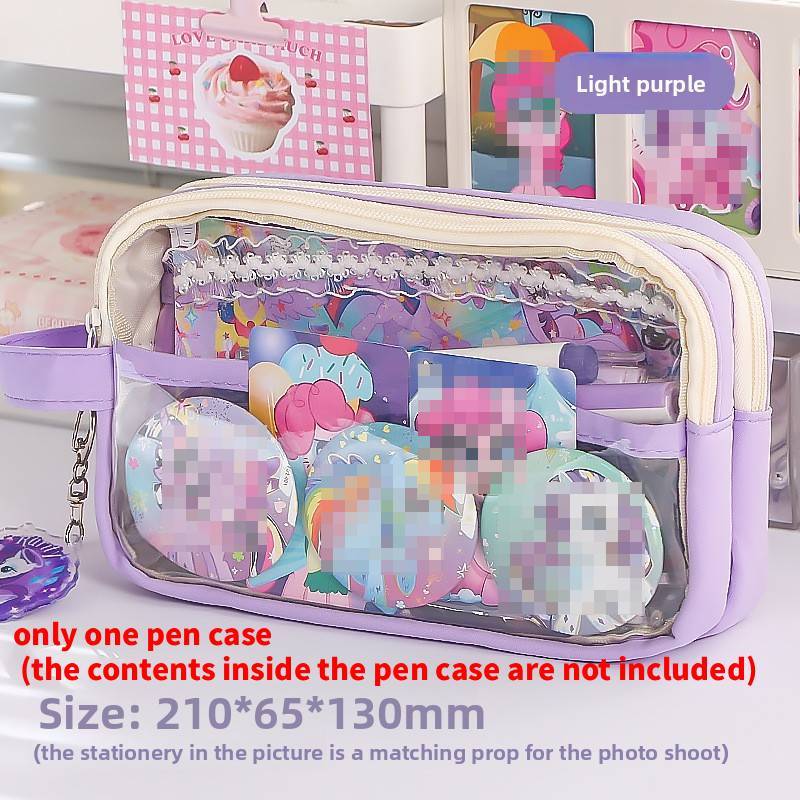 Casual Fabric Pencil Case With Large Capacity For Students And Office Use