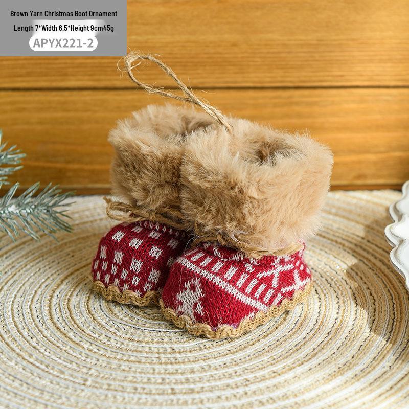 Red Fabric Christmas Boot Ornament - Cross-Border Creative Tree Decoration