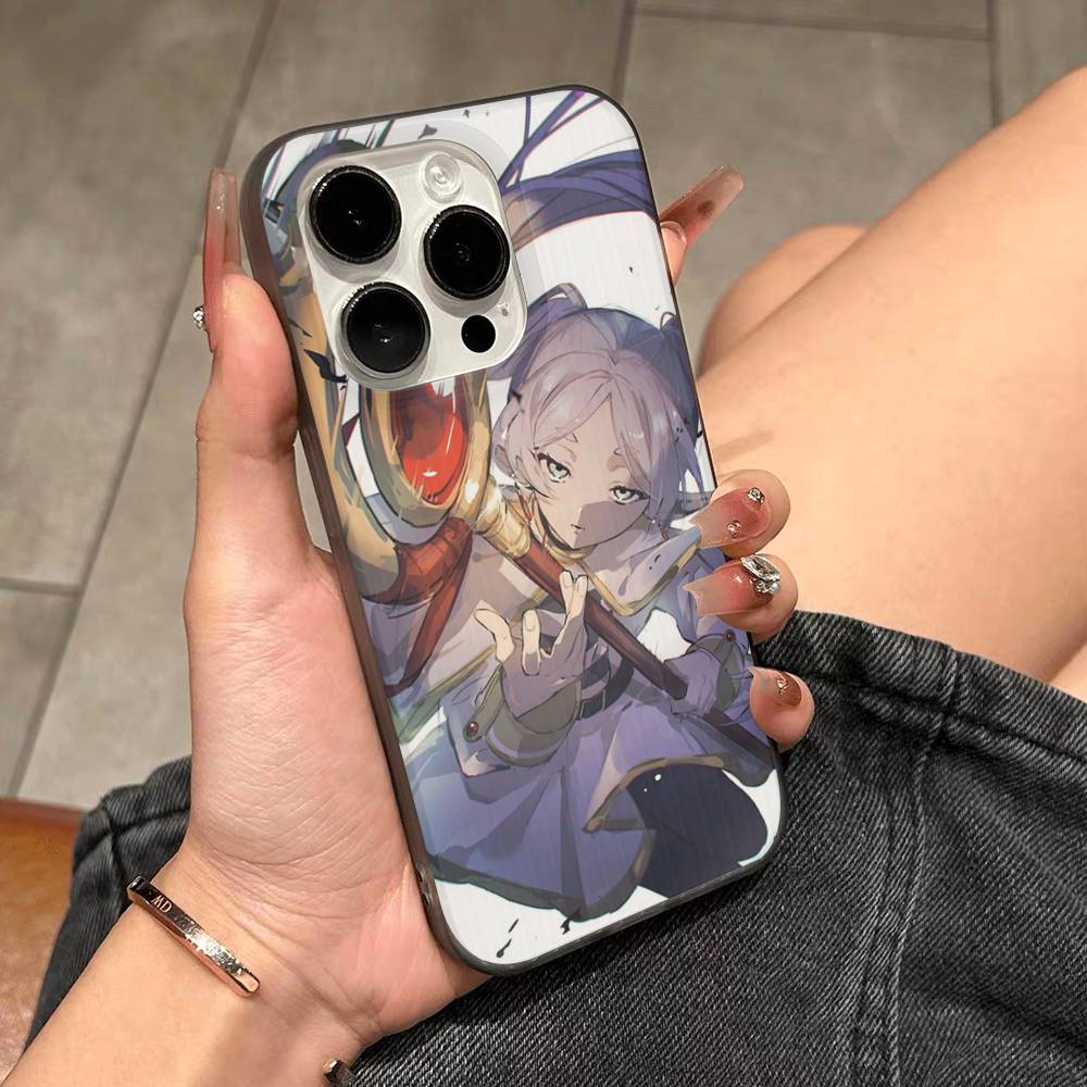 Anime F-Frieren Beyond Journeys End Phone Case For IPhone 17 16 15 14 13 12 11 Pro Max Plus Pro Stripe Soft Cover