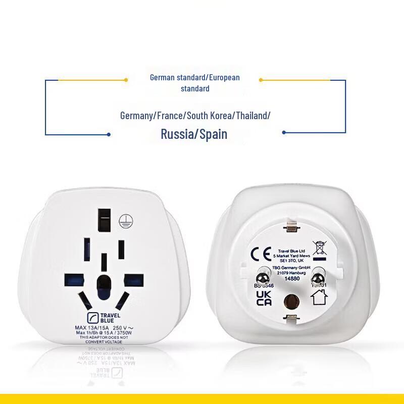 Travel Blue World to Europe Power Adapter