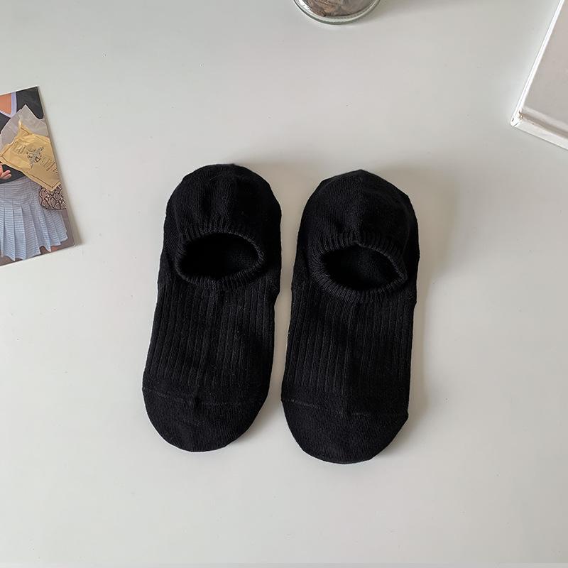 Zhuji Women's Non-Slip Low-Cut Smiley Face Socks - Invisible Heel-Proof Macaron Color Series