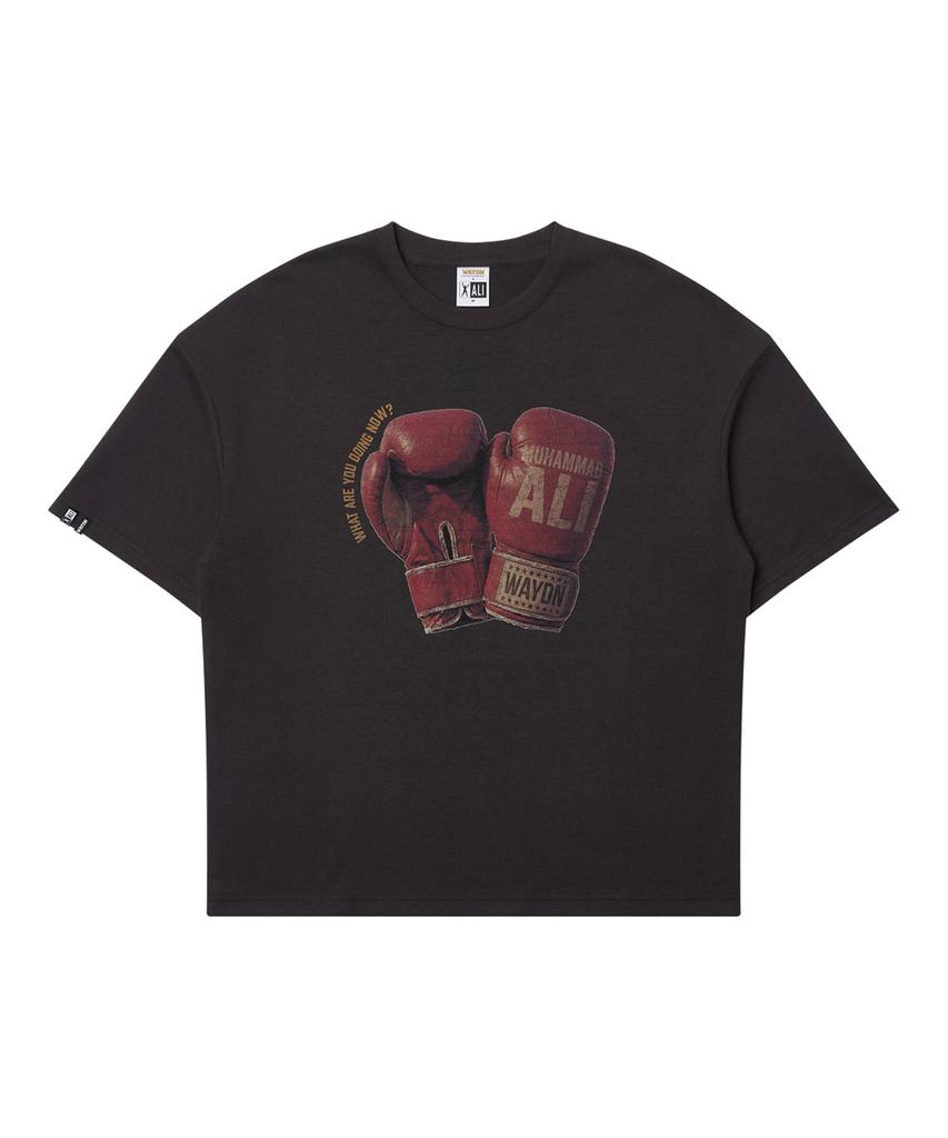 Weideun [Ali] Tko Gloves Oversized Graphic Short Sleeve Charcoal