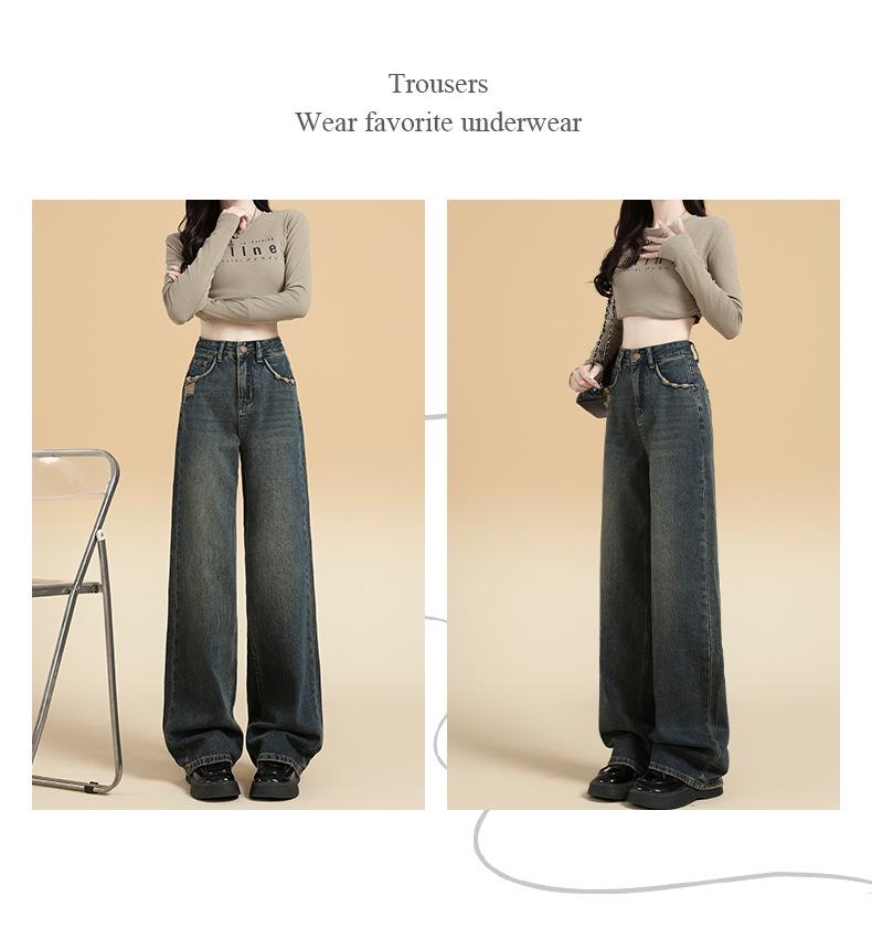 American High-Waisted Light-Wash Wide-Leg Jeans for Women
