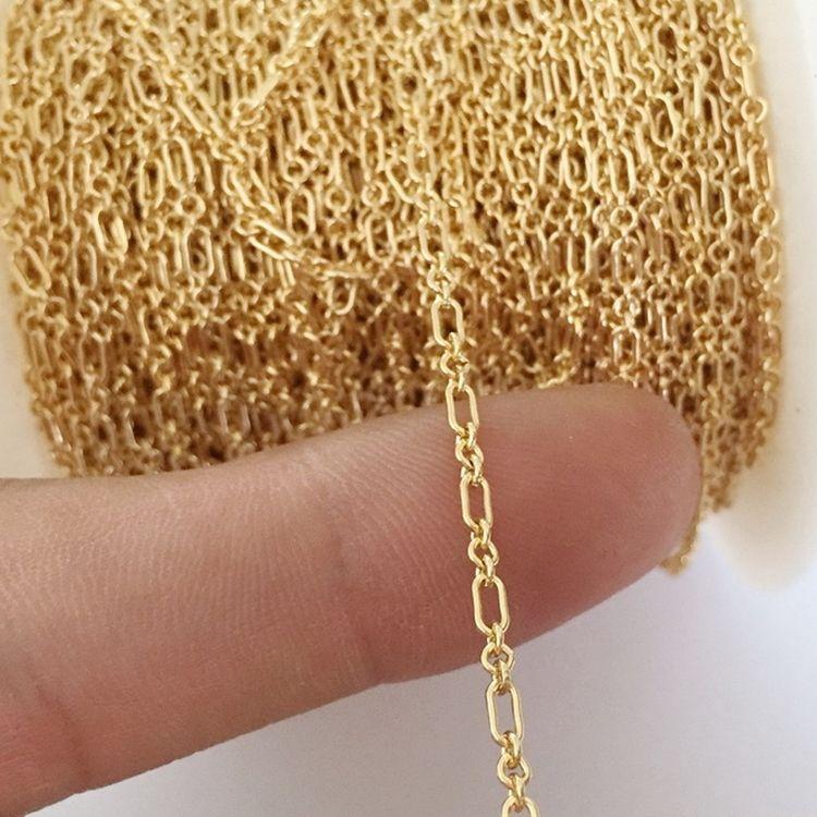 Gold Filled 3+1 Round Cable Rectangular Chain for Jewelry Making Bracelet Necklace Bulk Chains