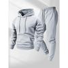 Hot-selling autumn and winter men's solid color hoodie sweater set casual leggings men's printable logo