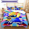 3pcs Custom Name Astro Bot Bedding Set Duvet Cover Closure Includes 1 Duvet Cover & 2 Pillowcases for All Seasons Bedroom Decor