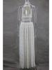 2024 Spring/Summer European & American Fashion Backless Halter Lace Ruffle Maxi Dress Set