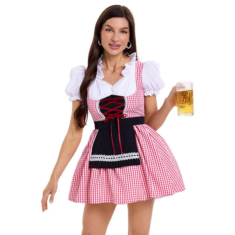 Bavarian Love CO Beer Suit Plaid Dress Maid Suit New Oktoberfest Costume