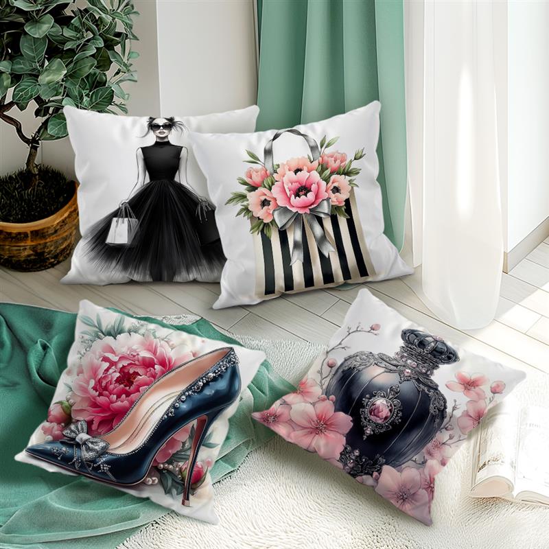 Fashion Women Cushion Pillowcase Printed Polyester 45X45Cm Throw Pillowcover Decorative Sofa Cushion Pillowslip Home Decor
