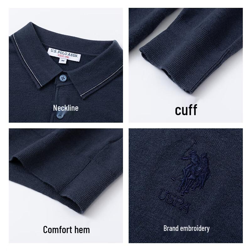 U.S. POLO ASSN. Men's Wool Blend Polo Sweater