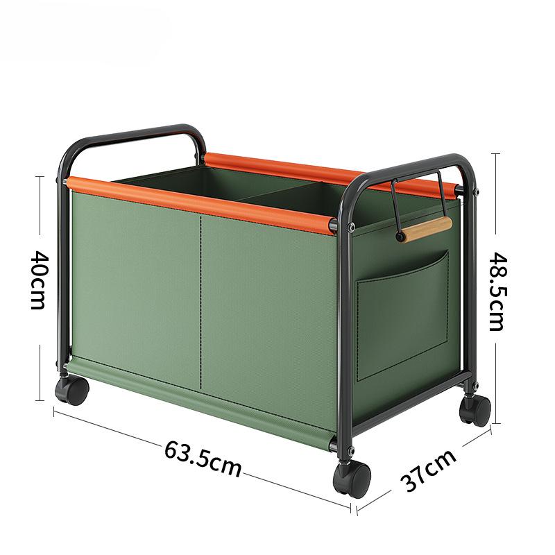 Toy Storage Basket with Four-wheels Sundries Storage Box Bedside Rack Large Capacity Trolley for Bedroom University Dormitory