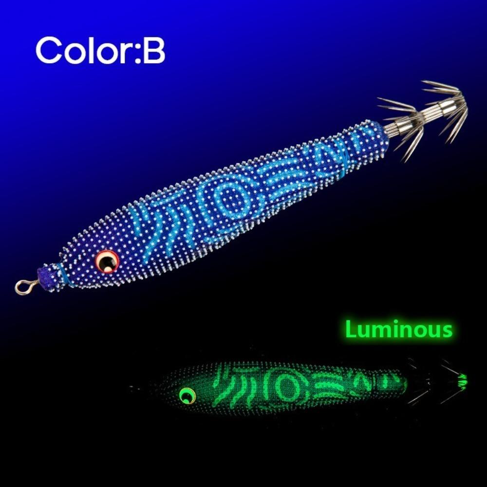 5g Weight Floating Squid Jig Luminous Design Artificial Squid Bait Squid Jig Lure Sea Fishing Color B