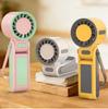 Portable USB Rechargeable Foldable Handheld Cooling Fan with Phone Holder & Digital Wind Display
