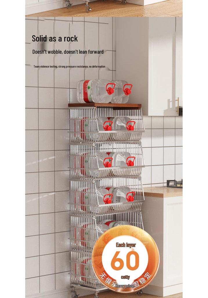 Multi-Tier Floor Storage Rack for Fruits, Vegetables & Snacks