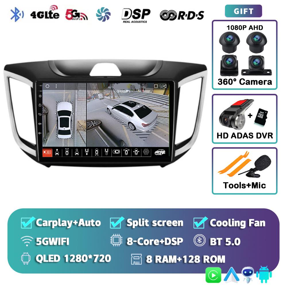 Android 14 Carplay Car Radio For Hyundai Creta ix25 2015-2019 Navigation GPS Multimidia Video Player 2din Head Unit Stereo