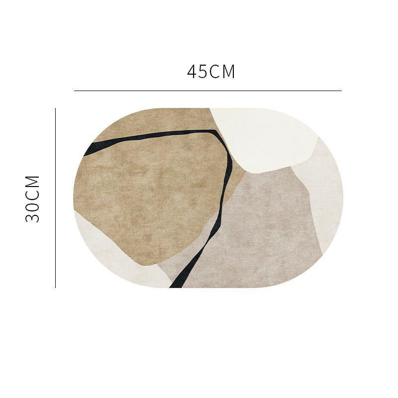 PU Leather Oval Placemats Nordic Style Waterproof Oilproof Table Mats for Home Kitchen Coffee Bar Decoration