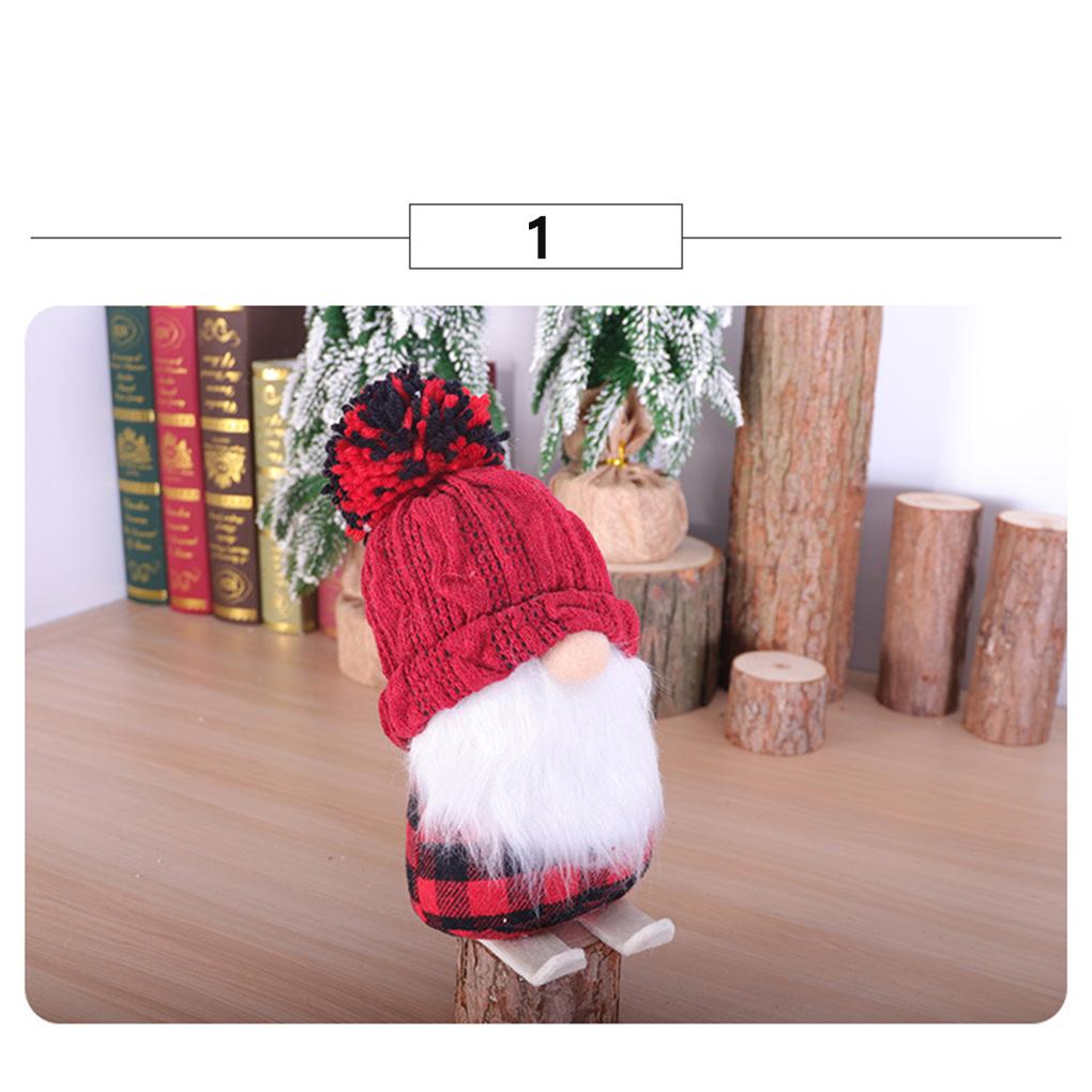 Christmas Gnome Doll Holiday Party Supplies Adorable Bright Color Skiing Faceless Dolls Tabletop Decoration Scene Layout Prop