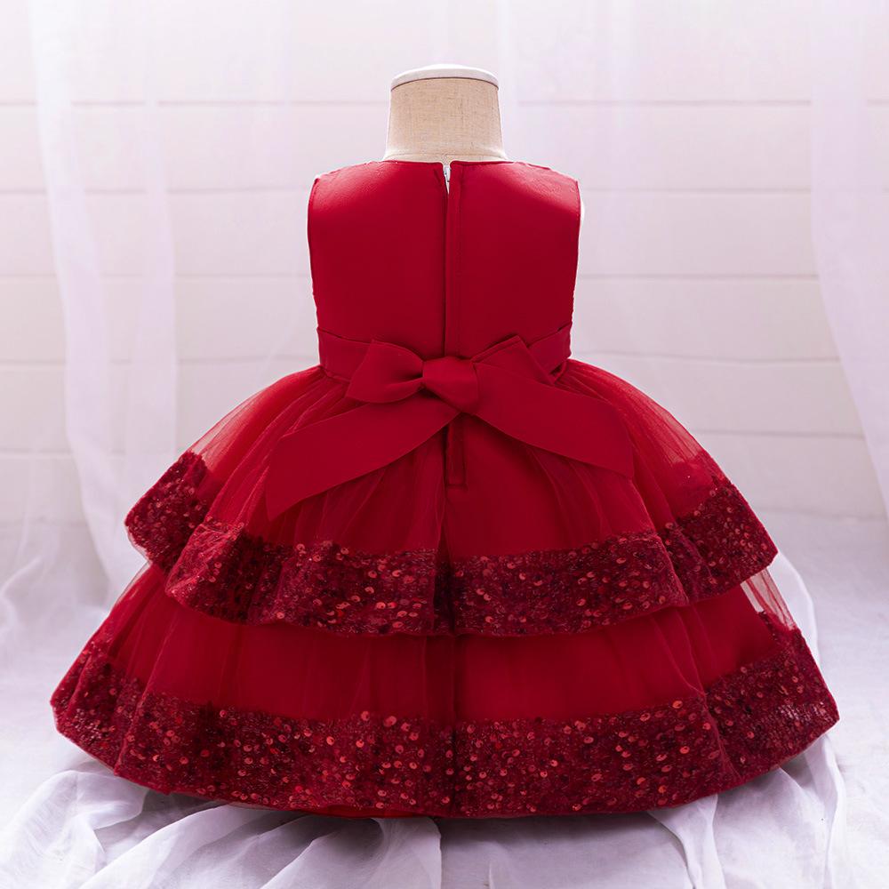 Girls Dress Wedding Newborn Baby Dress Christening Baptism Dresses with Cute Bow Toddlers Girl Birthday Party Ball Gown L2220