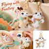 Plush Doll Keychain Pendant, Flying Apsaras Bag Charm for Backpacks