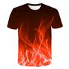 Colorful Flame  3D Printing T Shirt Man Summer O-Neck Short Sleeve Oversized Top Casual Tee Loose Streetwear Harajaku