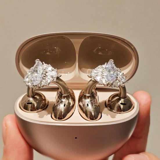 Rhinestone for Clip on Earbuds Open Ear Decorative Zirconia Earphone Accessories Removeable DIY Decoration