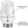 3pcs Frost-Proof Radiator Thermostat Heads Adjustable 5-Level Temperature Control Valve Replacement for Heating Systems