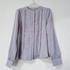 Single Tail Goods Chiffon Round Collar with Dark Button Kaihuai Long Sleeves Shirt Female Pure Color Professional Commute Elegant Bottoming Shirt