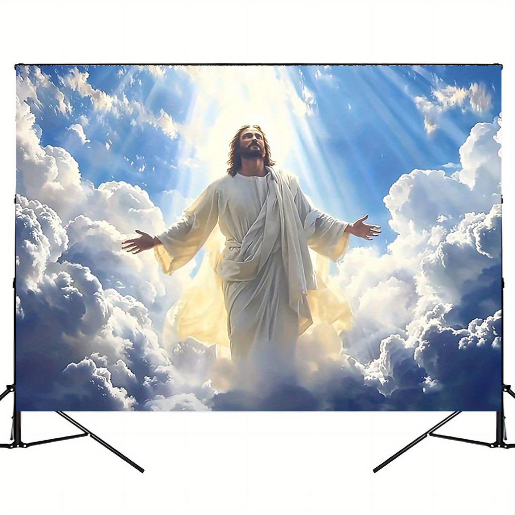 1 piece  2D party background Resurrection of Jesus Ascension background party  outdoor decoration  party banner