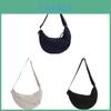 Large Capacity Cotton Fabric Shoulder Bag With Stitching Details For Streetwear Style