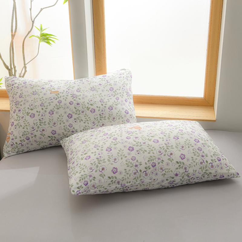 2pcs Fresh Floral Print Pillowcases Soft Skin Friendly Pillow Cover for Bedroom Elastic Comfortable Home Pillow Cases 48x74cm