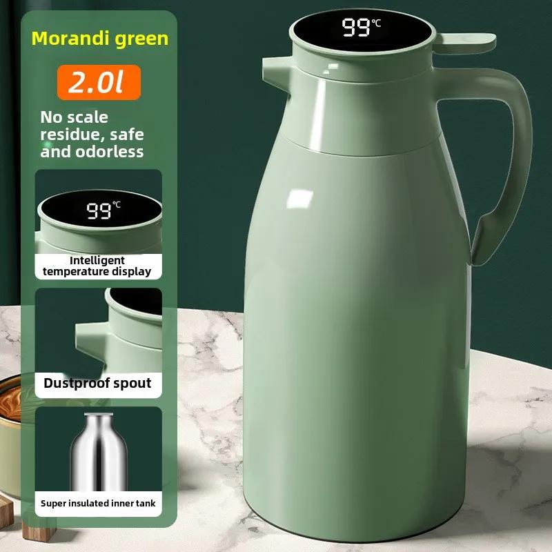 Kitchen Thermal Kettle Household Digital Display Coffee,1/1.3/2L Thermos Glass Liner Vacuum Flasks Large Capacity Water Bottle