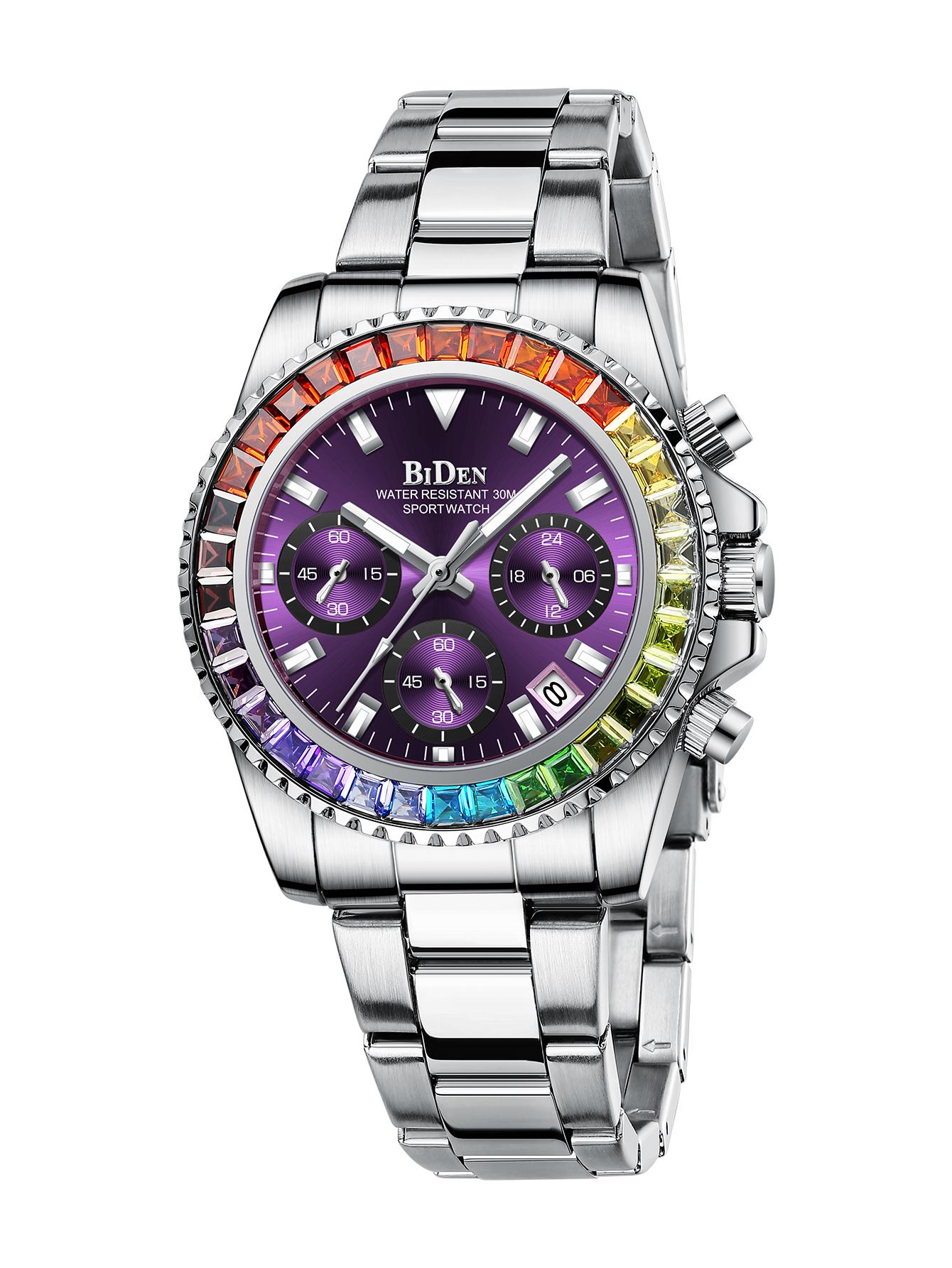 BIDEN Fashion Elegant Women s Watch Multi functional Waterproof Calendar Quartz Women s Clock Gift Box Selected Goods