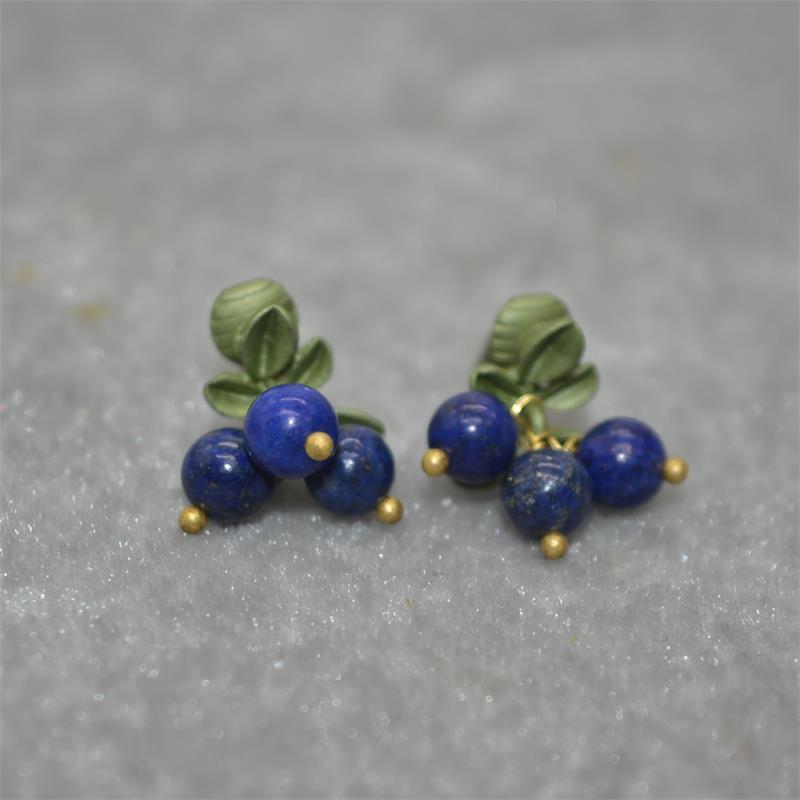 Retro Französische Waldbeeren Ohrring Preiselbeere Pflanze Süßwasserperle Mädchen Party Accessoires Ohrringe