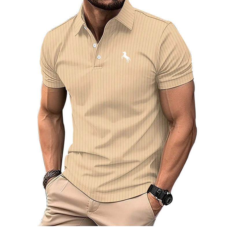 Haodingfushi Heren zomer casual korte mouw mode slim fit poloshirt.