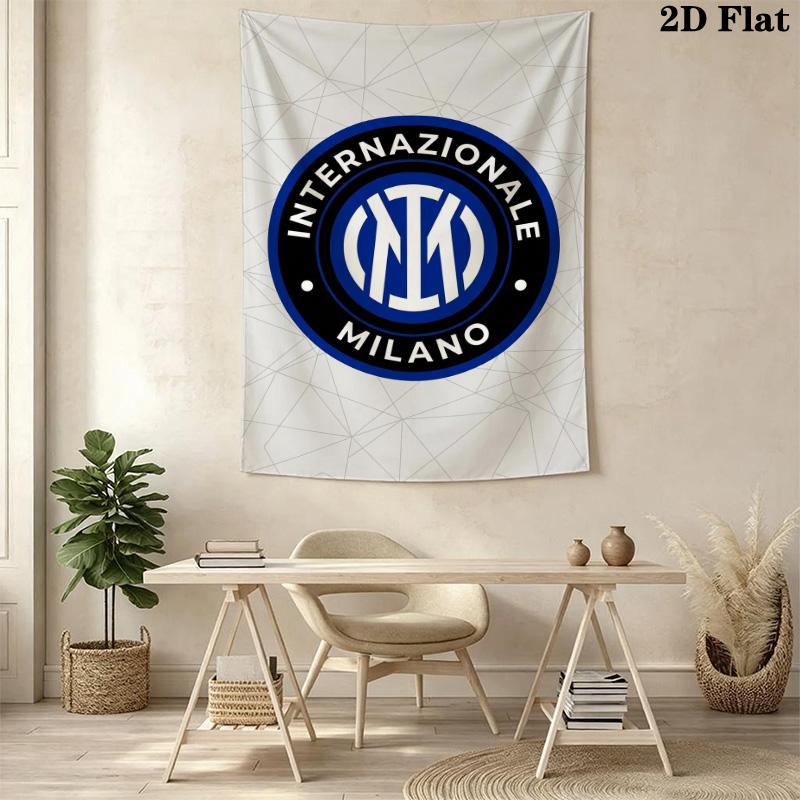 Inter Milan Logo Wallpaper Threepiece Set 1 Duvet Cover 2 Pillowcase Without Core Christmas Birthday Gift Bedding Set Soft And Comfortable
