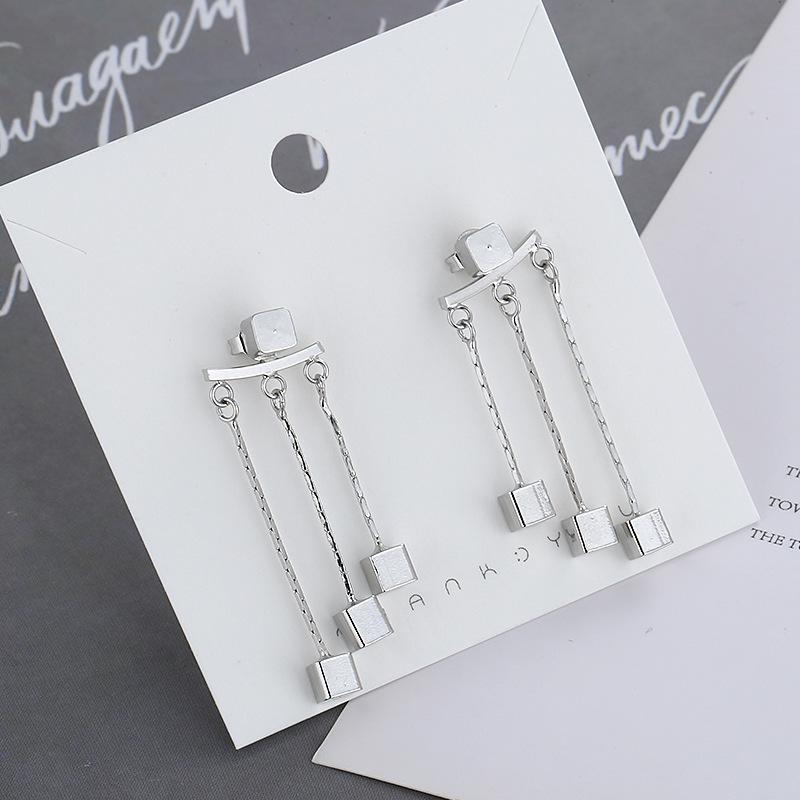 Fashion Tassel Earrings For Women Square Earring Pendant Simple Couple Jewelry Gift