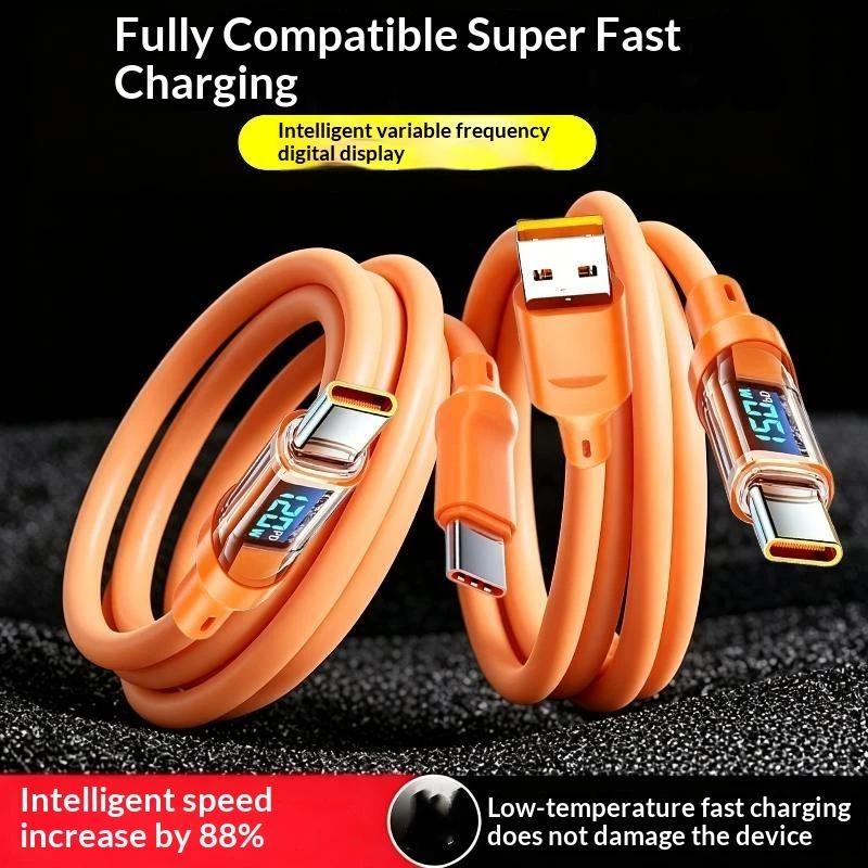 120W PD Super Fast Charging Type C to C Cable 2 in 1 Data Transfer Charge Cord for 15 Home Office Use