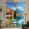 Set Of 2 Mountains Lake Curtain Autumn Nature Landscape Forest Scenery Trip Travel Theme Party Decoration Many Other Polyester