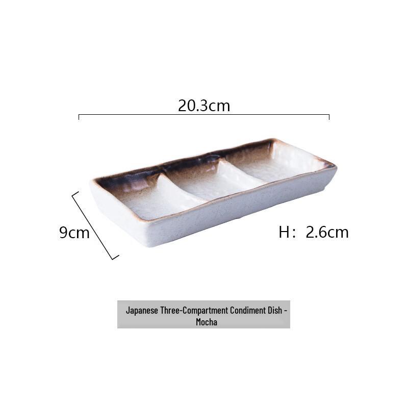 Japanese Three-Compartment Condiment Dish