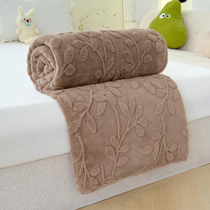 Tafurong Jacquard Fleece Multi-functional Blanket,  Solid Color Bed Blanket, Keep Warm Store Heat Lunch Break Quilt, Suitable for All Seasons