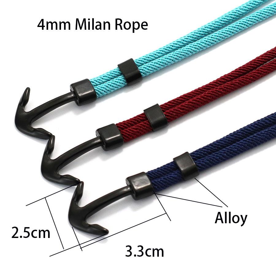 New Men Anchor Bracelet Handcrafted Nautical Rope Bangle With 4mm String Multiple Colors And Sizes Available