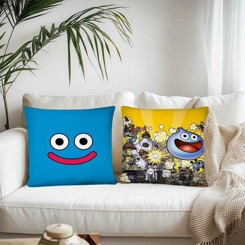Game Slime Morimori Dragon Quest Pillow Case Fashion Square Pillowcase Bedroom Sofa Room Ins Decoration Leisure