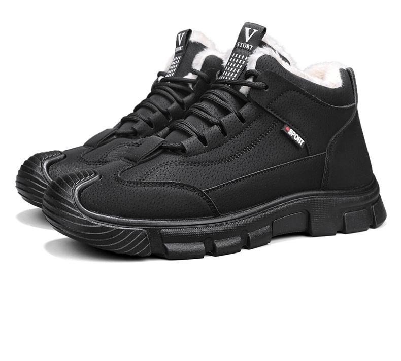 Winter New Men's Shoes Fleece Thickened Martin Cotton Shoes High-top Shoes Outdoor