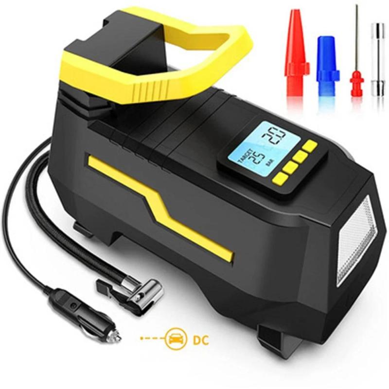 Portable Car Tire Inflator DC/AC 12V/100-230V 150PSI Car Air Compressor Tire Inflator Air Pump with Digital Pressure Gauge Tire