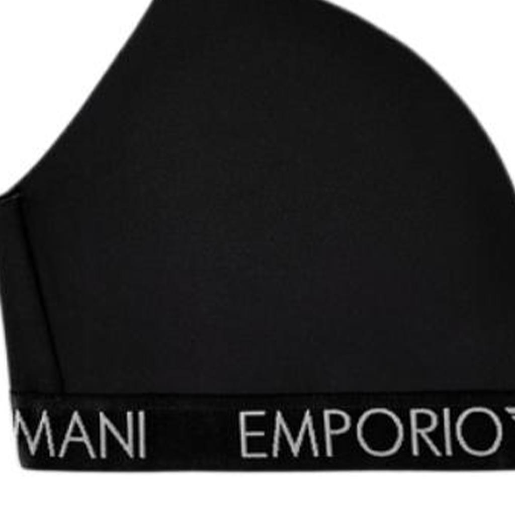 Emporio Armani Cotton Stretch Triangle Cup Bra Women underwear Black 164883-4F227-00020