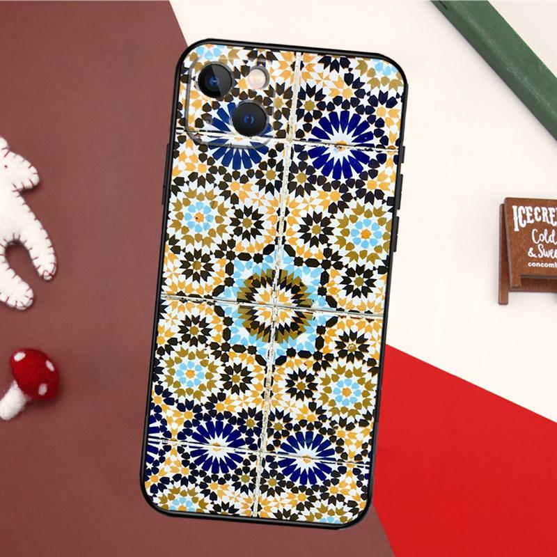 

Moroccan Tile Case For iPhone 14 Pro Max 16 15 11 12 13 17 Pro Max mini 15 16 Plus 16e 17 Air Back Cover iPhone 17Pro MAX