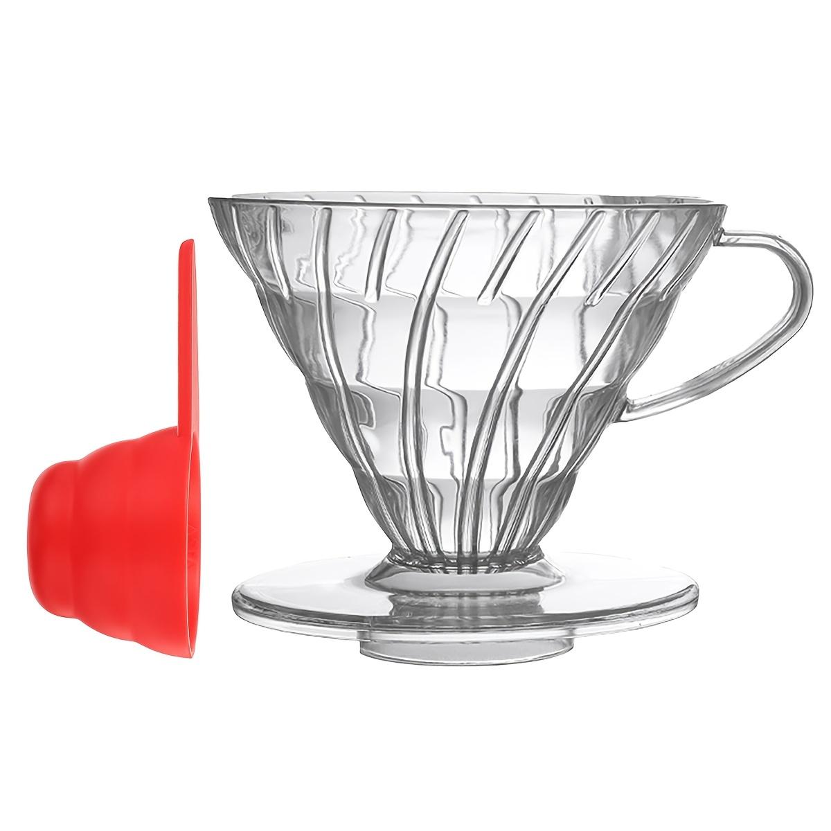 

Plastic Coffee Dripper with Red Coffee Scoop Set of 2, Coffee Funnel Filter Cup, Reusable Coffee Filter Cup, Slow Filter Cone светло-серый
