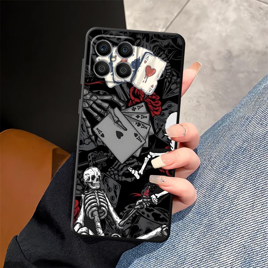 Gothic Skeleton Case for Honor X8 70 90 X9a X6 X7 Magic5Lite X5b 8X 200 400 Lite Funda Phone Cover