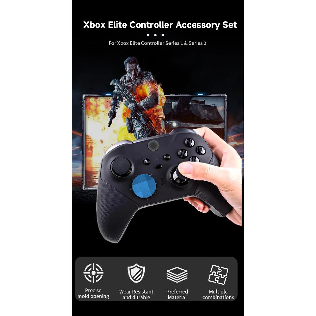 For Xbox One Elite Series 2 Controller Accessories Kit Metal D-Pad Trigger Paddles Repair Set Gamepad Thumb Stick Grips